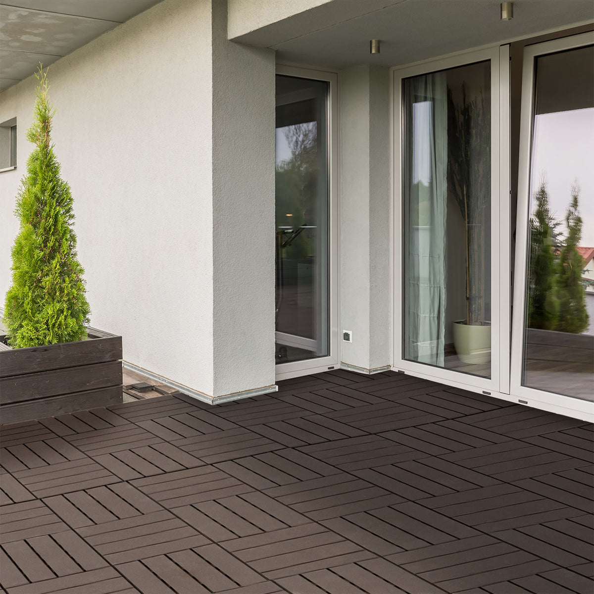 Outsunny Terrassenfliesen 30 x 30 cm 9 Stück 0,81㎡ Klickfliesen Balkonfliesen mit Klicksystem – Produktabbildung 2