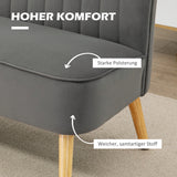 HOMCOM Sofa Retrodesign 2-Sitzer-Sofa, Holzbeine, 117 cm x 56,5 cm x 77 cm, Dunkelgrau – Produktabbildung 4