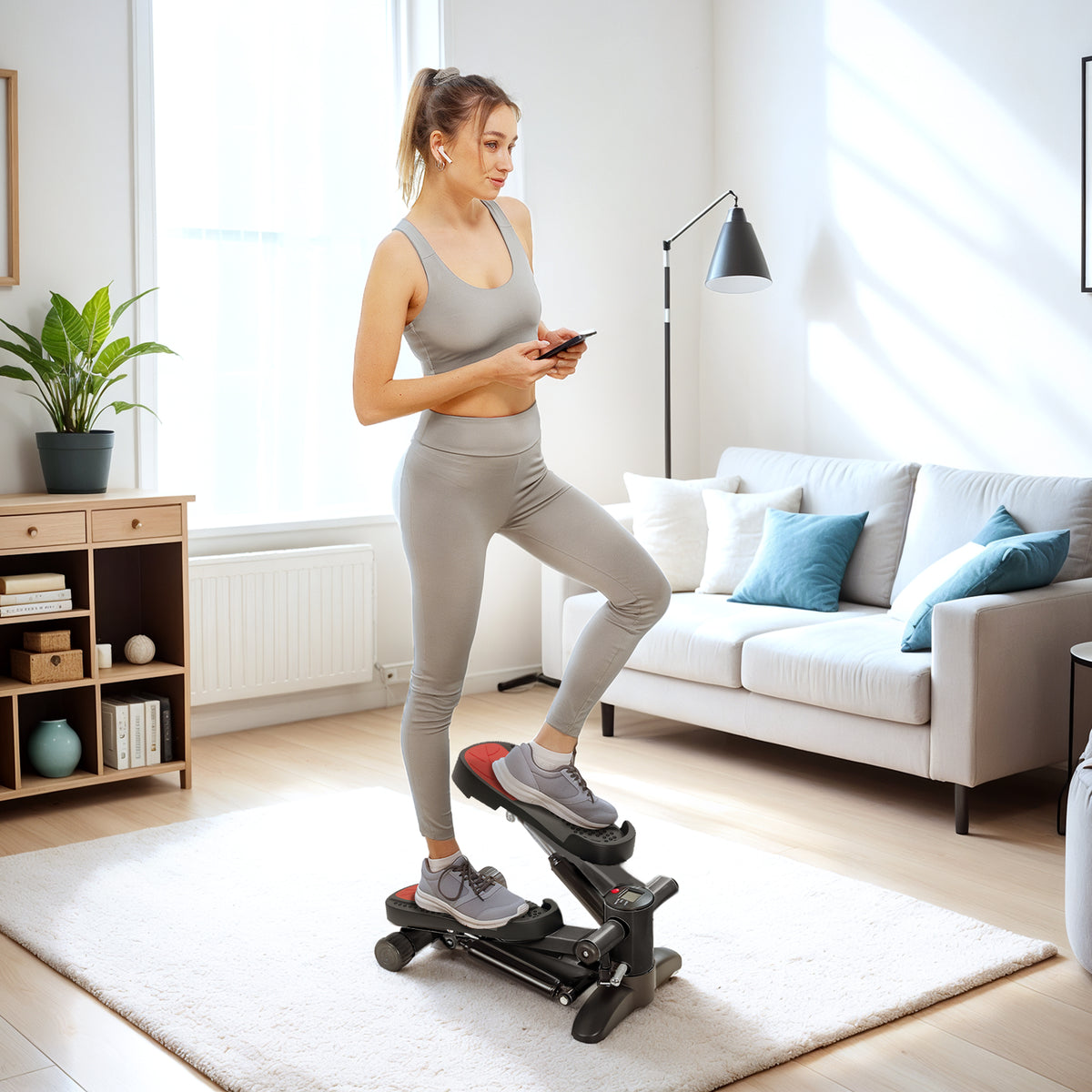 Mini-Stepper, Kompaktes Stepper-Gerät für Workout, Fitness-Stepper mit LCD-Monitor und rutschfesten – Produktabbildung 2