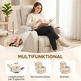 HOMCOM Massagesessel mit Wipp-, Liege- & Wärmefunktion, 3 Modi, drehbar, Cremeweiß – Produktabbildung 5