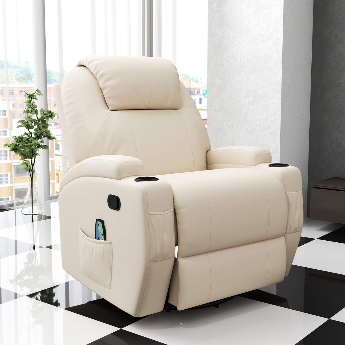 HOMCOM Massagesessel Elektrisch Relaxsessel Fernsehsessel Massagefunktion 5 Massage-Modi Liegefunktion – Produktabbildung 2