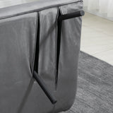 HOMCOM Schlafsofa 2er-Sofa Samtsofa, Schlaffunktion, inkl. 2 Kissen, Samtoptik, Natur + Dunkelgrau + – Produktabbildung 9