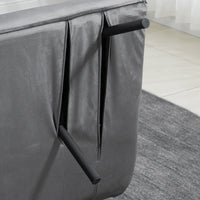 HOMCOM Schlafsofa 2er-Sofa Samtsofa, Schlaffunktion, inkl. 2 Kissen, Samtoptik, Natur + Dunkelgrau + – Produktabbildung 9