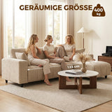 HOMCOM L-förmiges Ecksofa mit flexibler Chaiselongue, 4-Sitzer-Couch mit 2 Kissen, Metallrahmen, für – Produktabbildung 7