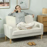 HOMCOM 2-Sitzer-Sofa, Doppelsitzsofa mit Kautschukholzbeinen, Polstersofa für Wohnzimmer, Schlafzimmer – Produktabbildung 7