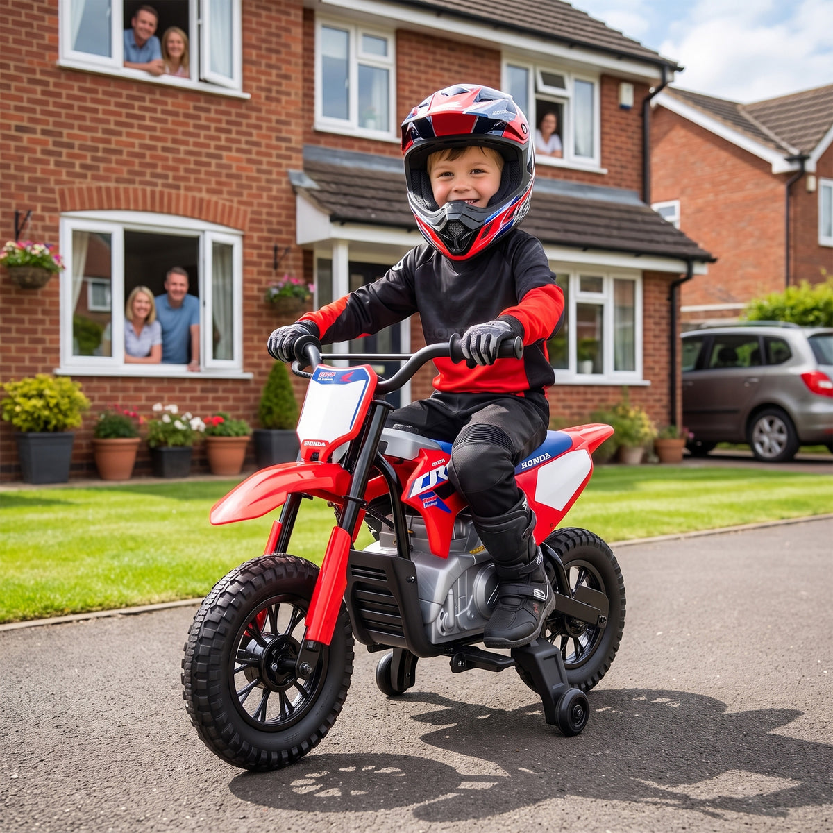 Elektro Motorrad Kinder HONDA CRF 450R 12V Kinder Motocross mit 35W Motor Lithium Akku Hinterradfederung – Produktabbildung 2