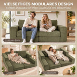 HOMCOM Schlafsofa 4-in-1 Schlaffunktion ausziehbar Klappsofa Kissen 2 Sitzer Grün – Produktabbildung 4