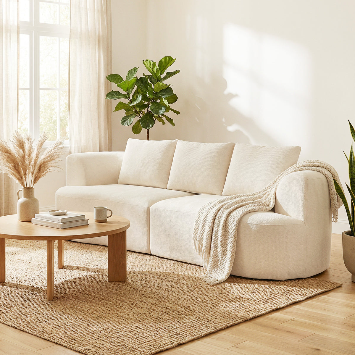 HOMCOM 3-Sitzer-Sofa, 260 cm Chenille-Sofa mit breiter Sitzfläche, Federkernpolsterung, hochdichtem – Produktabbildung 2