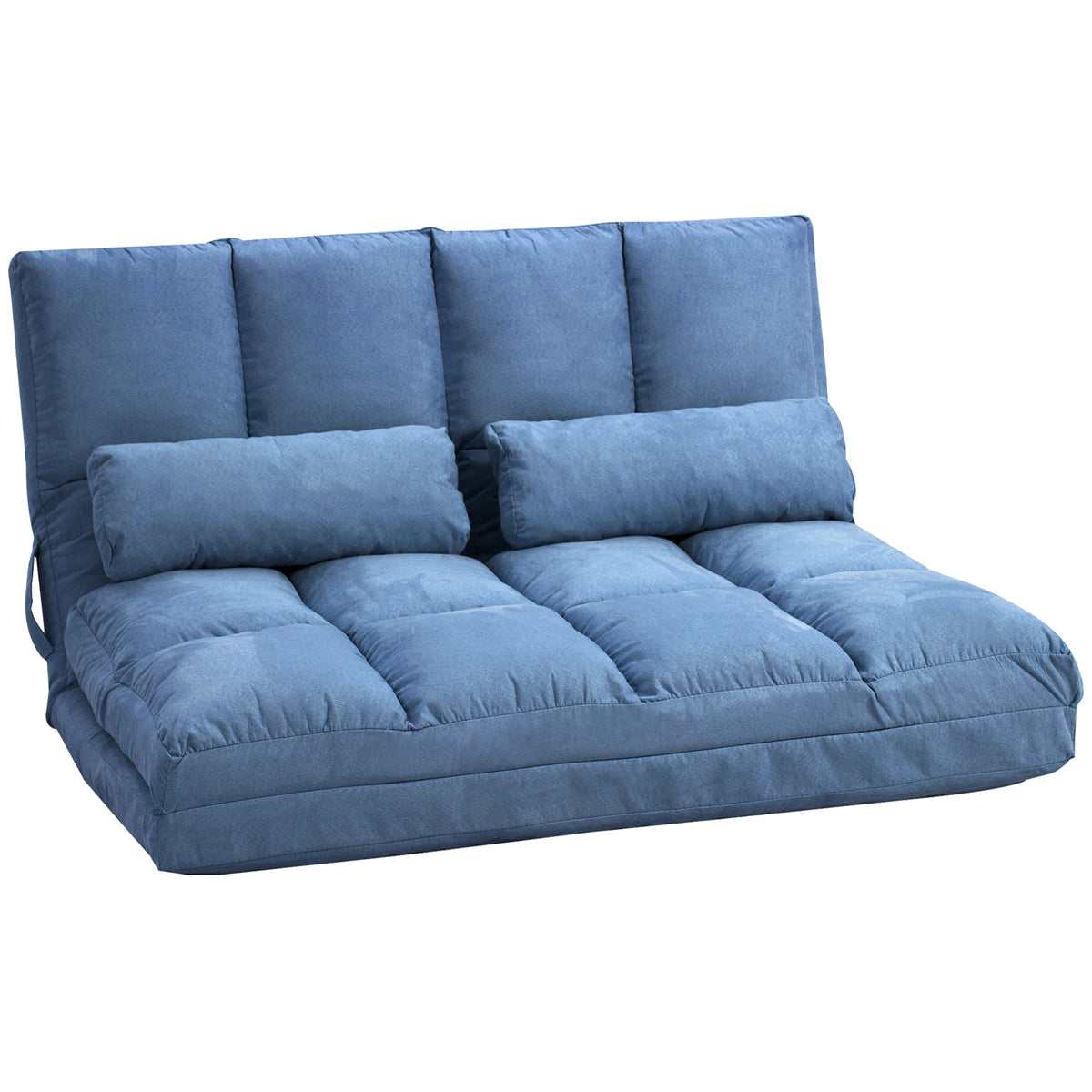 HOMCOM Bodensofa Schlafsofa Sofa, klappbar, verstellbare Rückenlehne, 102 cm x 73 cm x 60 cm , Blau