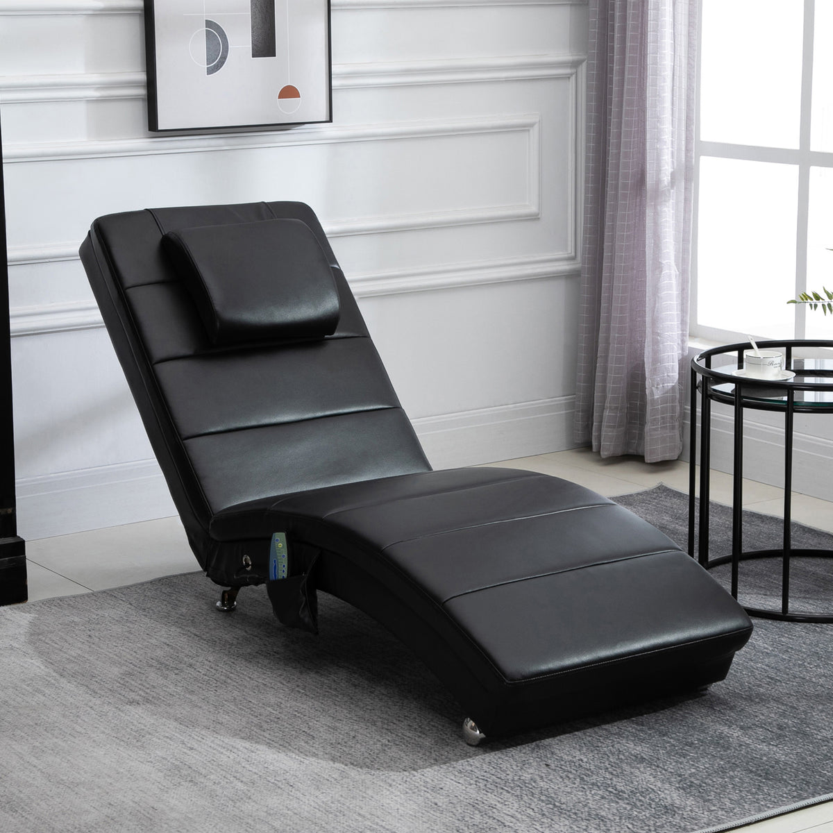 HOMCOM Relaxliege mit Massagefunktion Loungesessel Ergonomisch hohe Rückenlehn, mit Massagefunktion und – Produktabbildung 2