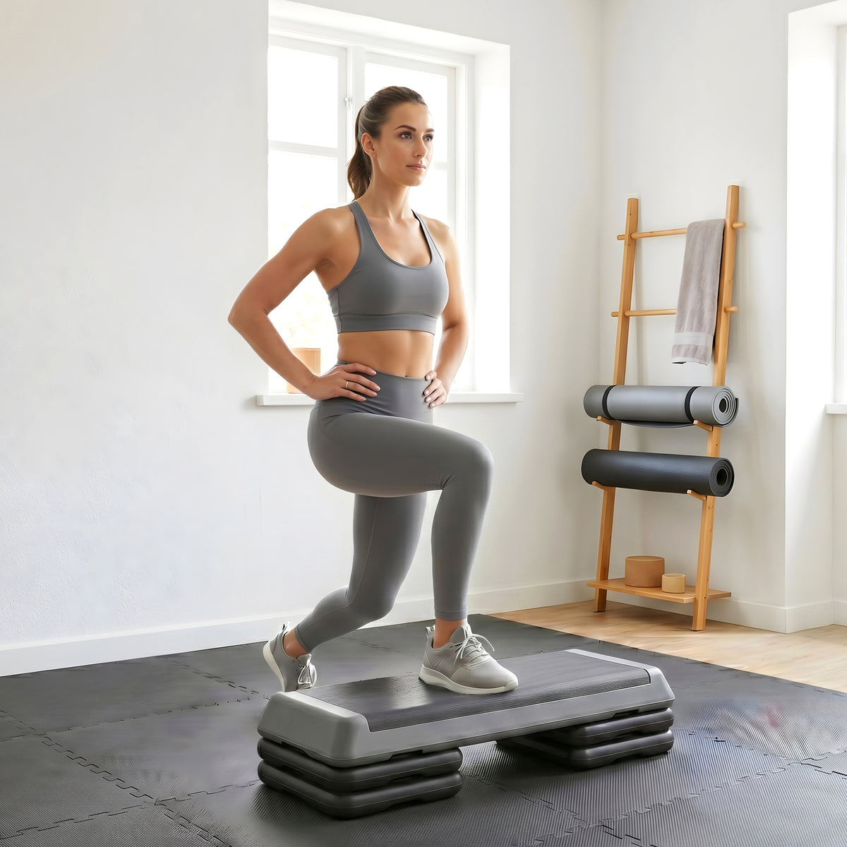 Höhenverstellbarer Fitness-Stepper, rutschfest, für Zuhause, das Fitnessstudio oder das Büro geeignet – Produktabbildung 2