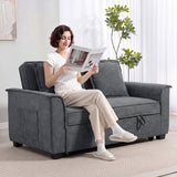 HOMCOM Futon-Schlafsofa, verstellbare Rückenlehne, 2-Sitzer mit 2 Kissen, Dunkelgrau – Produktabbildung 10