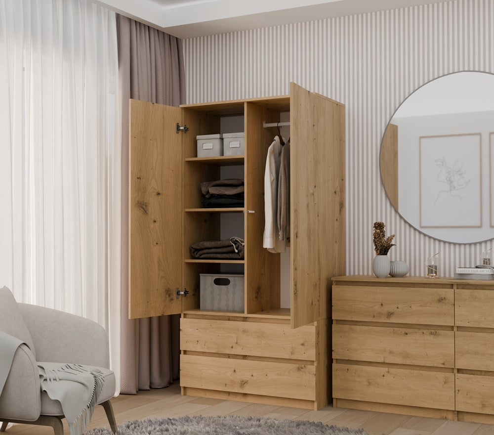Kleiderschrank Malwa SS-90 EICHE ARTISAN – Produktabbildung 3