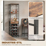 HOMCOM Weinbar-Schrank mit Schublade, Industrieller Barschrank, Weinregal für 12 Flaschen, Glashalter – Produktabbildung 5