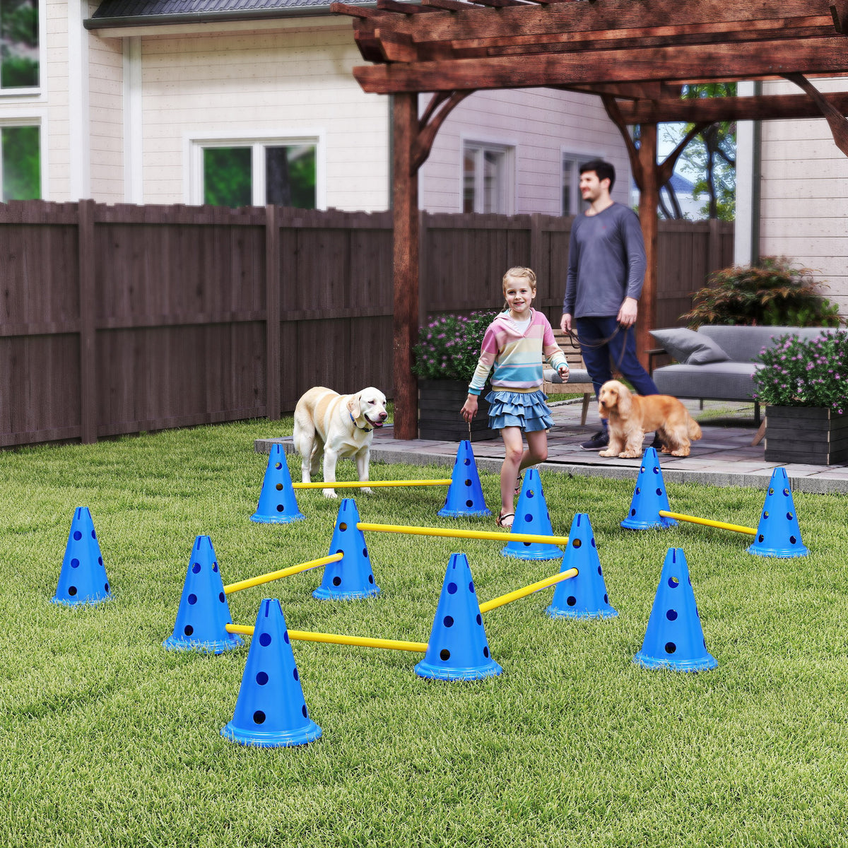 PawHut Agility Set Hunde 6-teiliges Agility-Ausrüstung für Hundetraining Steckhürdenset mit 12 Kegel 6 – Produktabbildung 2