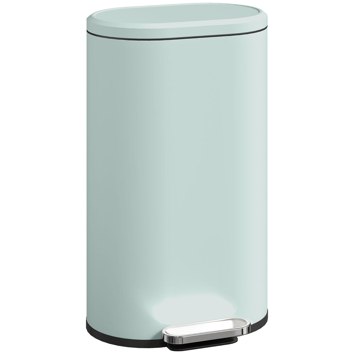 HOMCOM Mülleimer Küche 30 Liter Treteimer mit Soft-Close-Deckel, Pedal aus Metall, Grün, 36,5 X 31 x 61 cm