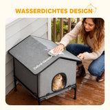 PawHut Katzenhaus klappbar Katzenhütte mit Kissen, Erhöhtes wasserabweisend Katzenhöhle 62 x 58,5 x 60 – Produktabbildung 6