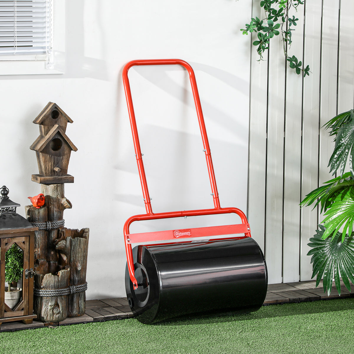 Outsunny Handliche Rasenwalze, Praktische Rasenrolle, Graswalze, Gartenwalze, flexibel, Stahl, 58L x – Produktabbildung 2