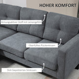 HOMCOM Ecksofa in L-Form, beidseitig anbringbare Chaiselongue, Polstersofa, Dunkelgrau – Produktabbildung 4