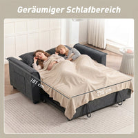 HOMCOM Futon-Schlafsofa, verstellbare Rückenlehne, 2-Sitzer mit 2 Kissen, Dunkelgrau – Produktabbildung 7