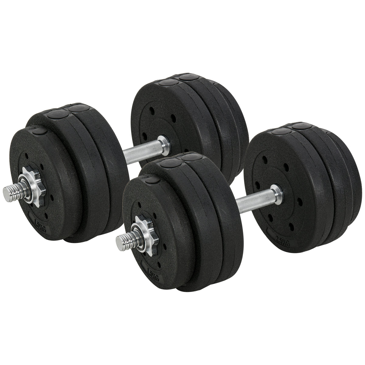 Kurzhantel Set 30KG Hantelset mit Hantelscheiben für Zuhause Büro Fitnessstudio Stahl Kunstleder Schwarz