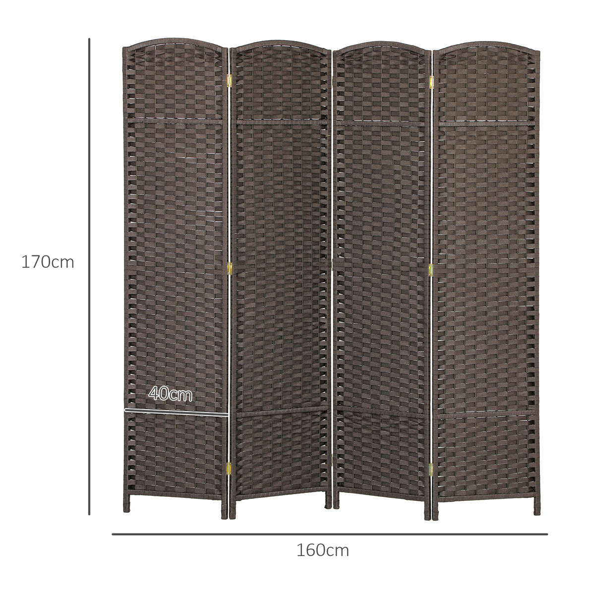 HOMCOM 4-teiliger Raumtrenner, Faltbarer Sichtschutz, Sichtschutzwand für Wohnzimmer, Schlafzimmer – Produktabbildung 3