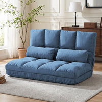 HOMCOM Bodensofa Schlafsofa Sofa, klappbar, verstellbare Rückenlehne, 102 cm x 73 cm x 60 cm , Blau – Produktabbildung 10
