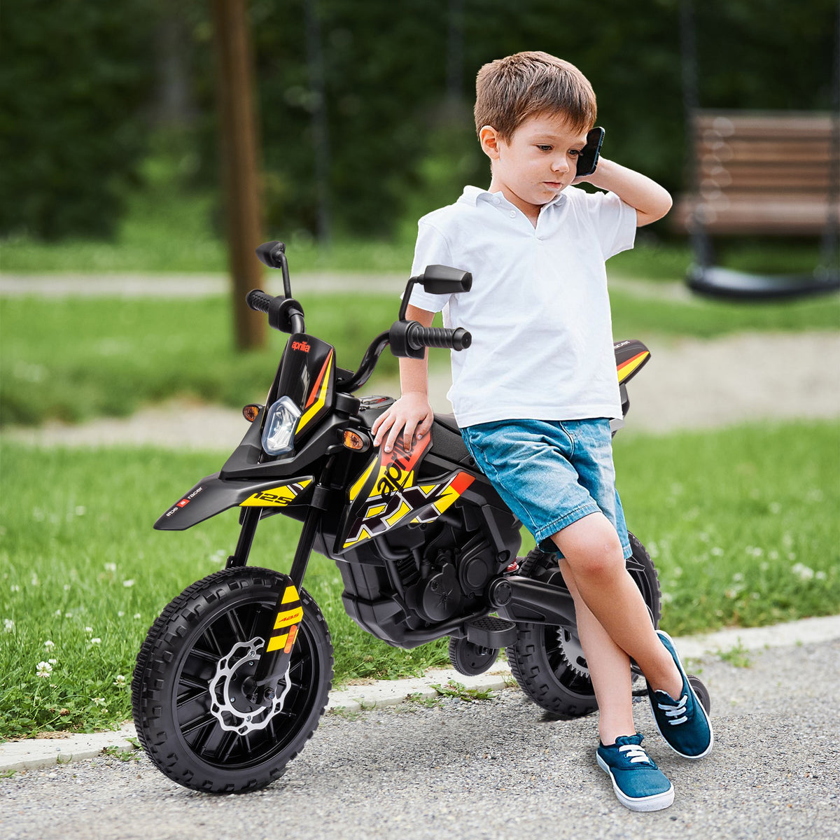 12V Kinder-Motorrad mit Stützrädern, LED-Lichtern, Musik, USB, Elektro-Motorrad für Jungen und Mädchen – Produktabbildung 2