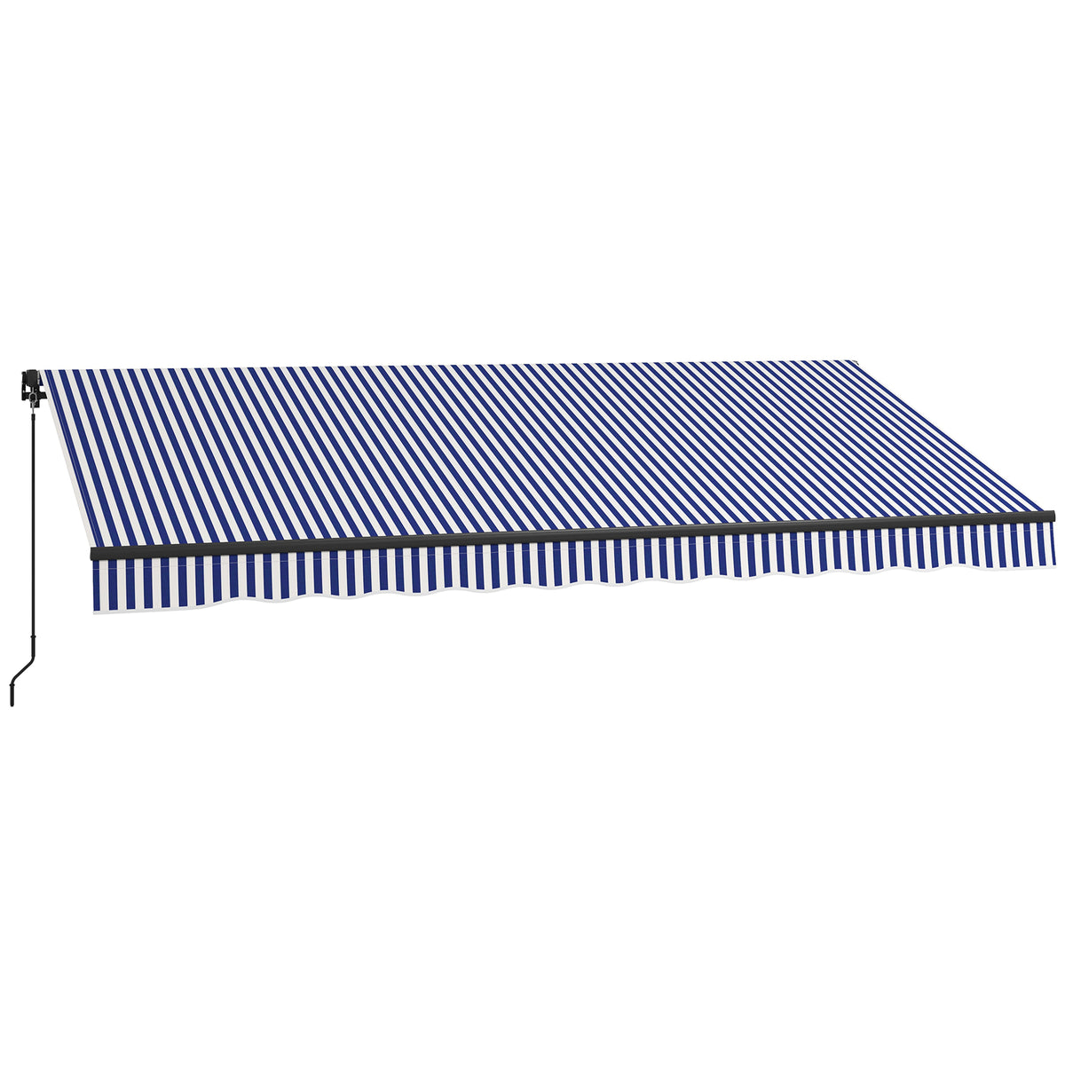 Outsunny Sonnenmarkise Markise Terrassenmarkise, inkl. Handkurbel, wetterbeständig, 396 cm x 300 cm, Blau +