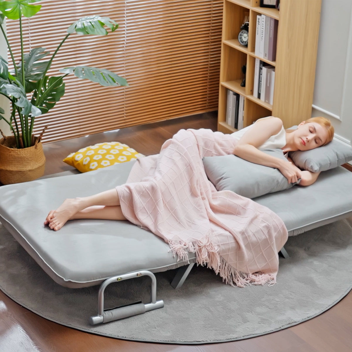 HOMCOM Schlafsofa, Doppelsofa, Gästebett, inklusive 2 Kissen, Grau – Produktabbildung 8