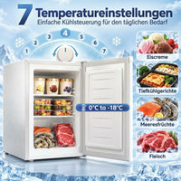 HOMCOM Mini-Gefrierschrank 59 l, Tisch-Gefrierschrank, Türanschlag wechselbar, Ablagen entnehmbar, Temp – Produktabbildung 4