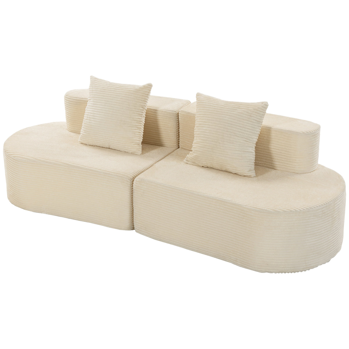 HOMCOM 3-Sitzer-Sofa, modulares Cloud-Sofa ohne festen Rahmen, breite & tiefe Sitzfläche, Federpolsterung