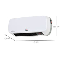 HOMCOM Heizlüfter zur Wandmontage 2000W mit Fernbedienung 2 Heizmodus LED-Display 12h Timer für – Produktabbildung 3