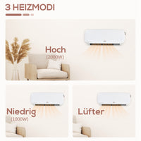 HOMCOM Heizlüfter zur Wandmontage 2000W mit Fernbedienung 2 Heizmodus LED-Display 12h Timer für – Produktabbildung 8