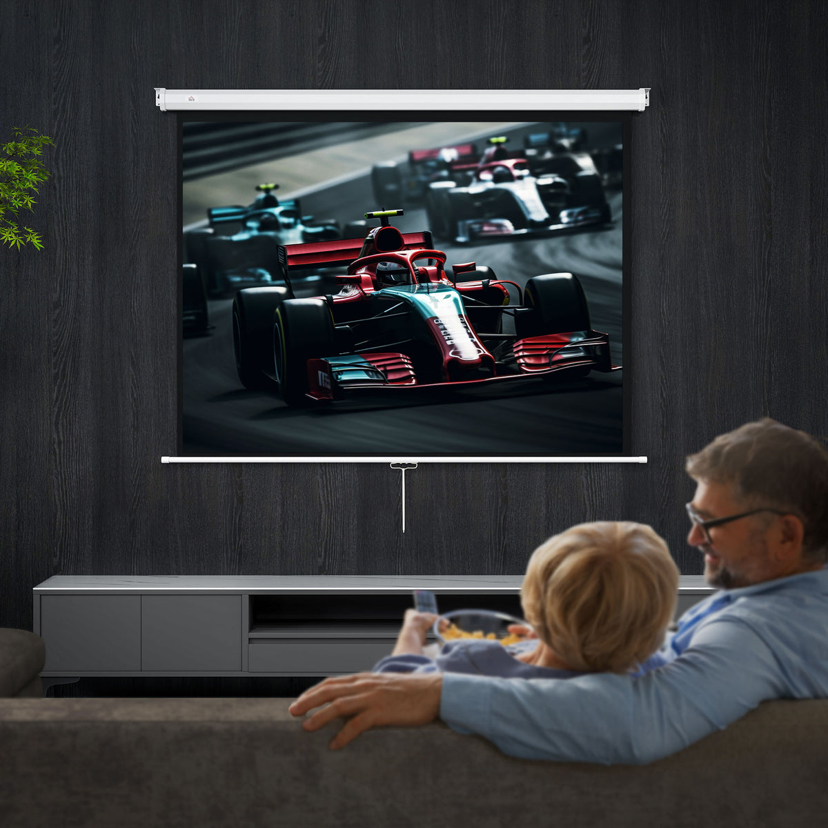 HOMCOM Beamer Leinwand 171 x 128 cm 84 Zoll 4:3 HD 4K Projektionsleinwand Kunststoff, Metall Heimkino – Produktabbildung 2