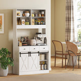 HOMCOM Küchenschrank mit Regalen, Schränken, Schubladen und Ablagefläche, Bauernhaus-Flair, verstellbare – Produktabbildung 8