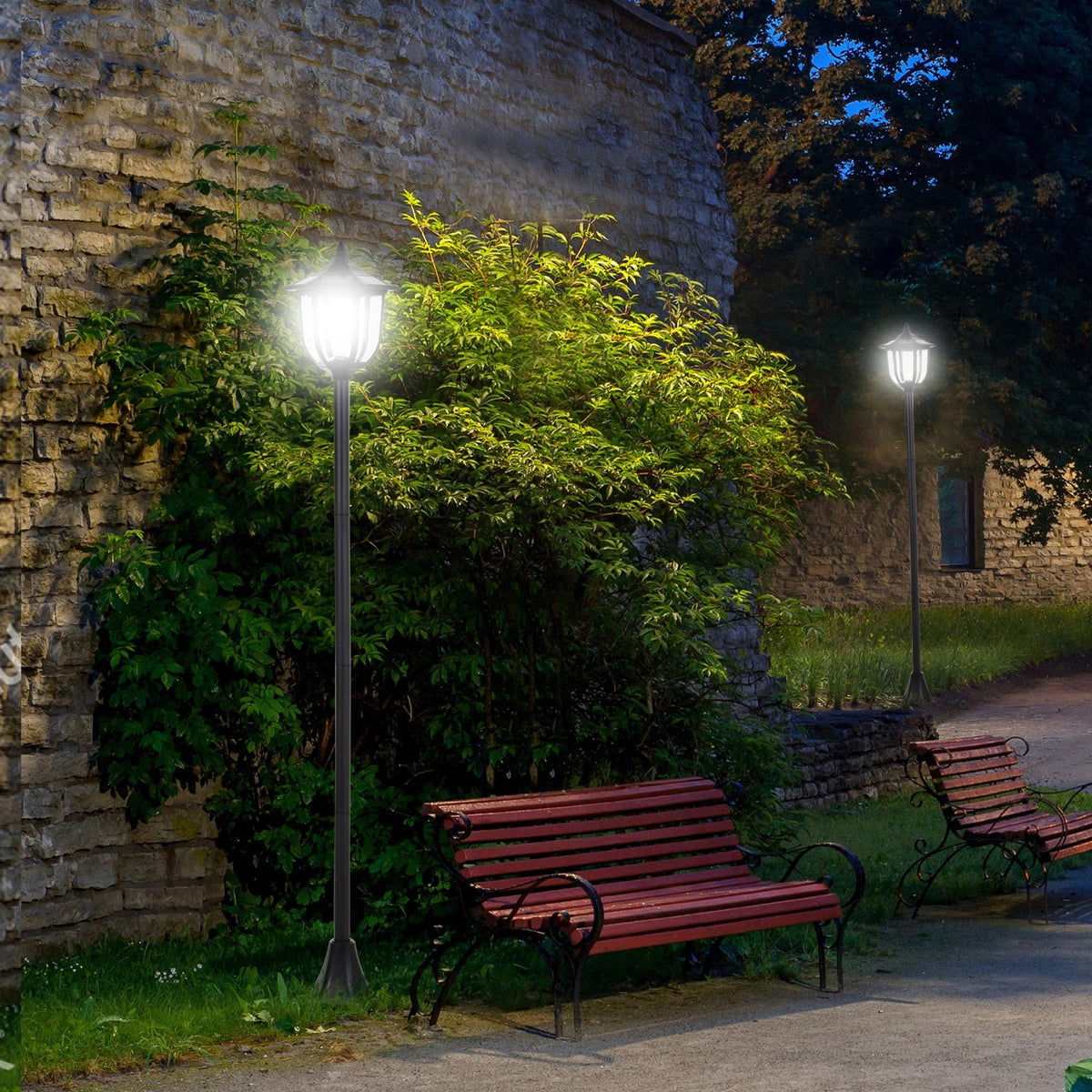 Outsunny Solar LED Gartenlaterne, Laterne aus Kunststoff, Außenleuchte für Innen und Außen 177 cm hoch – Produktabbildung 2
