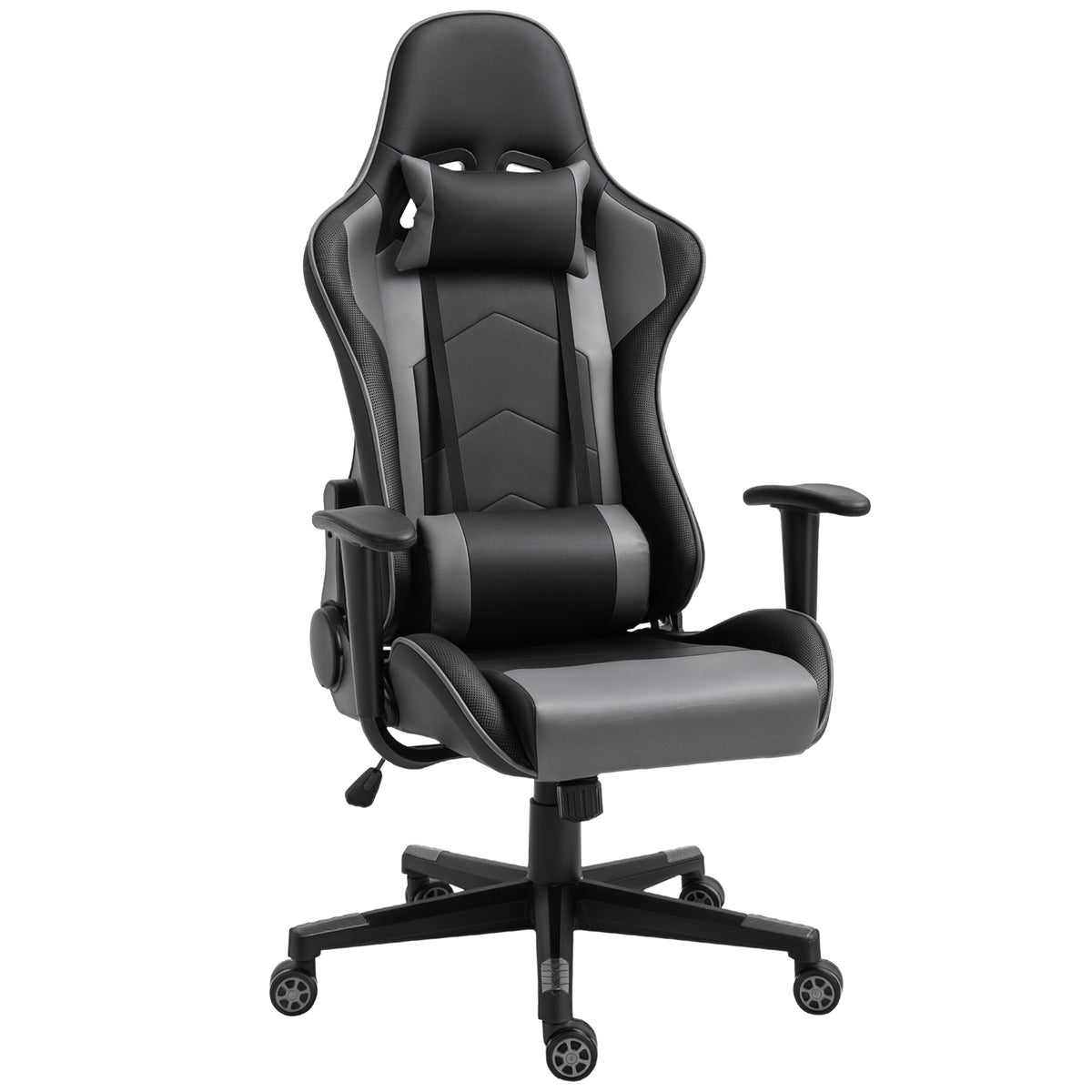 Vinsetto Ergonomischer Bürostuhl, Gaming Stuhl, Drehstuhl, Kunstleder, Schaumstoff, Schwarz, 67,5 x 74x