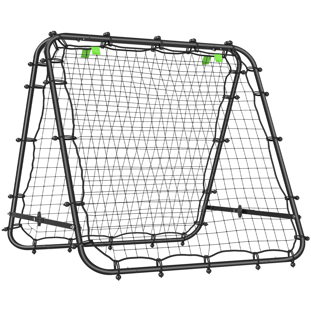 HOMCOM Fußballtor, verstellbar, klappbar, Metallrahmen, 100 x 68-95 cm, Schwarz