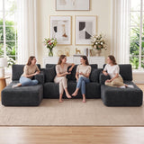HOMCOM Modulares U-Sofa mit 2 Chaiselongues, Cord-Schlafsofa mit hochdichtem Schaumstoff und – Produktabbildung 9