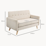 HOMCOM Zweisitzer-Sofa, komfortabel, 134x71x82 cm, Beige – Produktabbildung 3