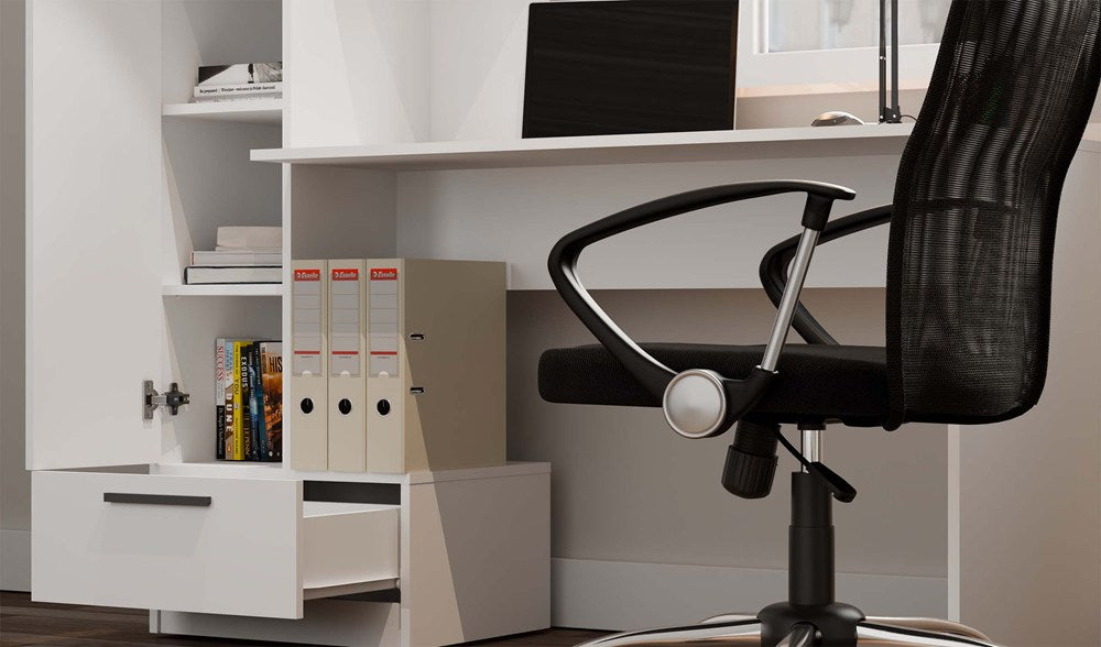 Set Schreibtisch + Regal COSMO WEISS – Produktabbildung 4
