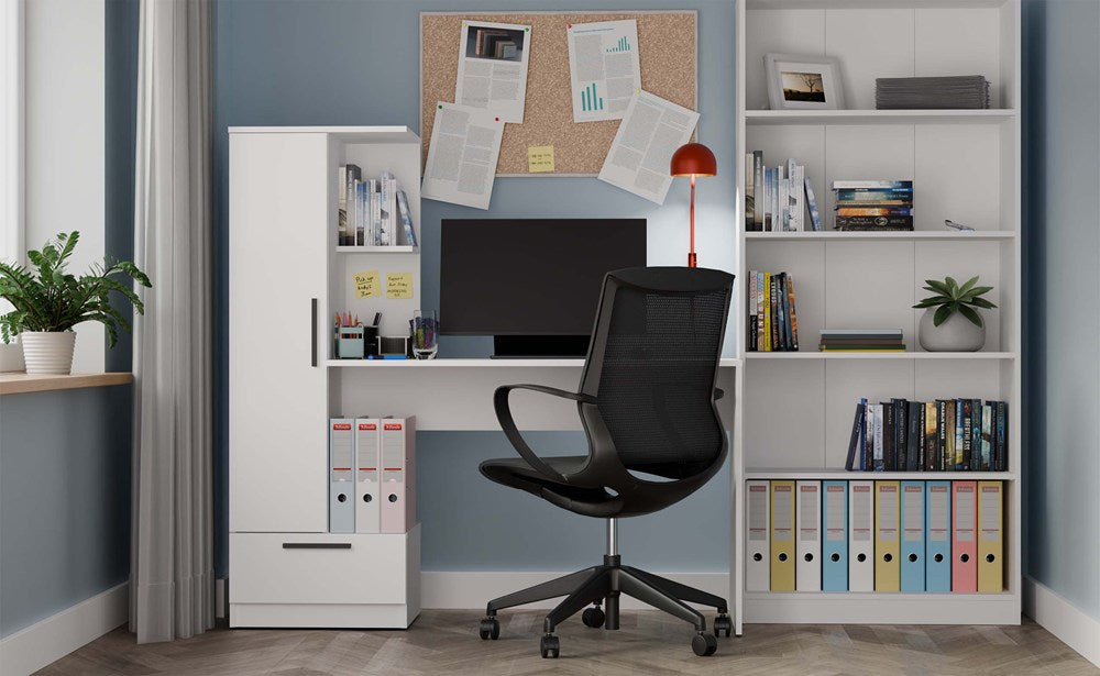 Set Schreibtisch + Regal COSMO WEISS – Produktabbildung 5