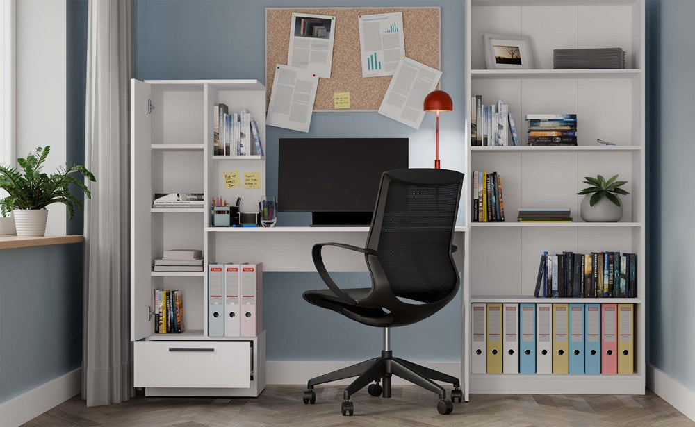 Set Schreibtisch + Regal COSMO WEISS – Produktabbildung 8