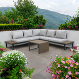 Gartenmöbelset MARBELLA mit Ecksofa und Tisch GRAU – Produktabbildung 2