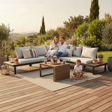 Gartenmöbelset MARBELLA mit Ecksofa und Tisch GRAU – Produktabbildung 5