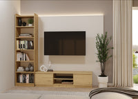 REGAL RIMINI Schrank 50 cm 7 Ablagen für Bücher Ordner Büro EICHE ARTISAN – Produktabbildung 5