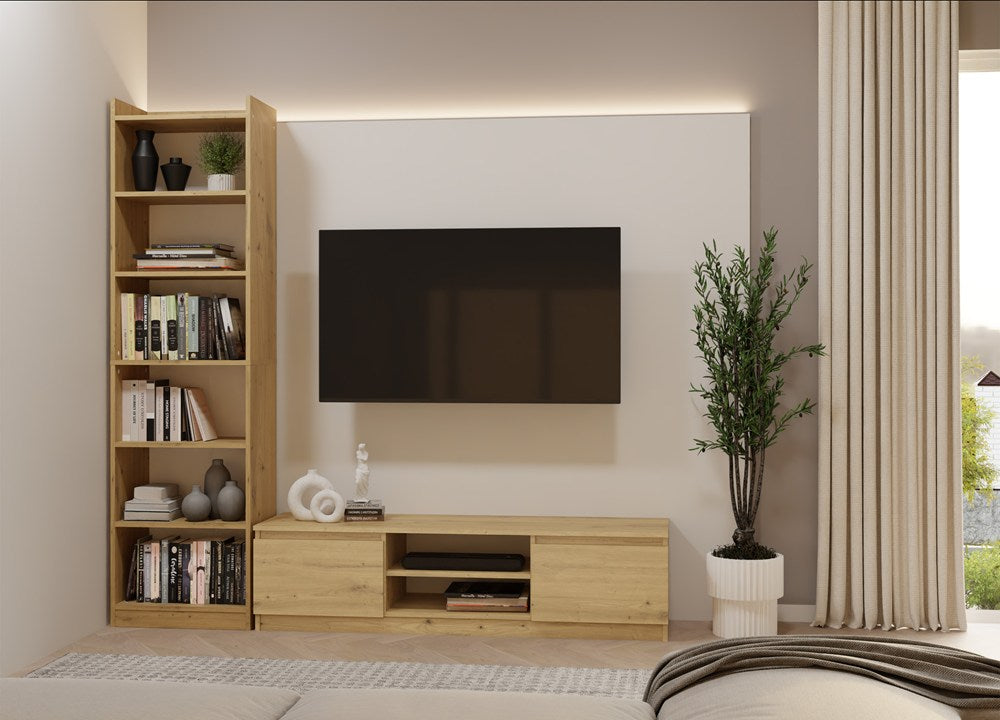 REGAL RIMINI Schrank 50 cm 7 Ablagen für Bücher Ordner Büro EICHE ARTISAN – Produktabbildung 5