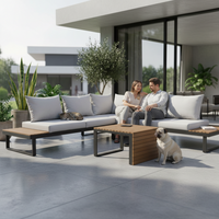 Gartenmöbelset MARBELLA mit Ecksofa und Tisch GRAU – Produktabbildung 6