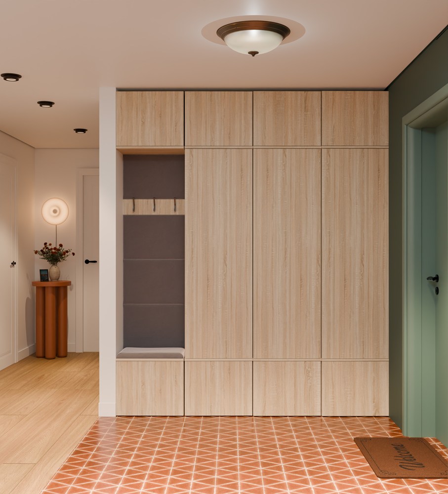 Garderobe HAGA IV/3Sz1W EICHE SONOMA 3x Schrank + Kleiderpaneel – Produktabbildung 2